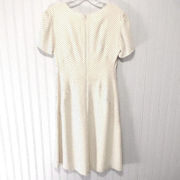 Vintage Laura Ashley Ivory Polka Dot Silk Dress, Size 4 - Picture 5 of 9
